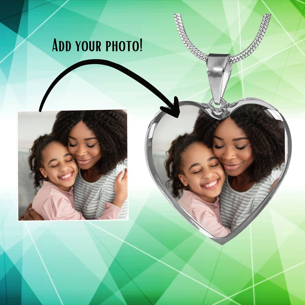 Mothers Day Heart Of The Family photo necklace Mothers day gift for moms stepmom